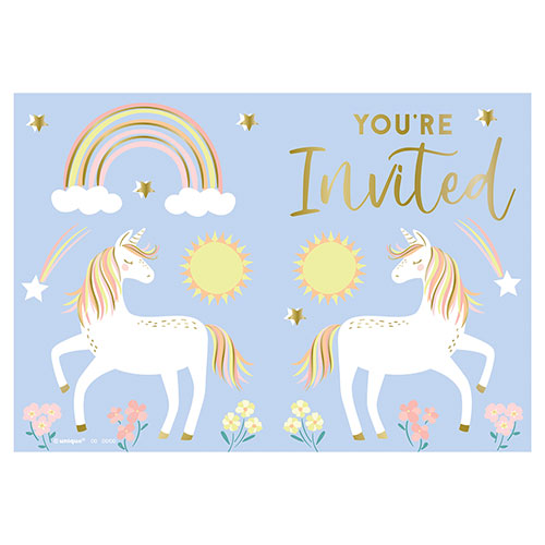 Dainty Unicorn Invitations with Envelopes - Pack of 8 Product Gallery Image