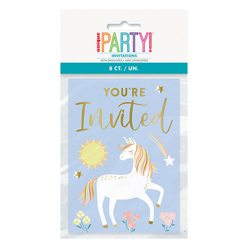 Dainty Unicorn Invitations with Envelopes - Pack of 8 Product Gallery Image