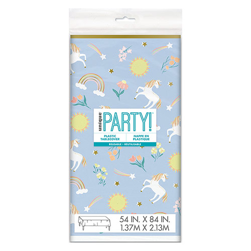 Dainty Unicorn Rectangular Plastic Tablecover 213cm x 137cm Product Gallery Image
