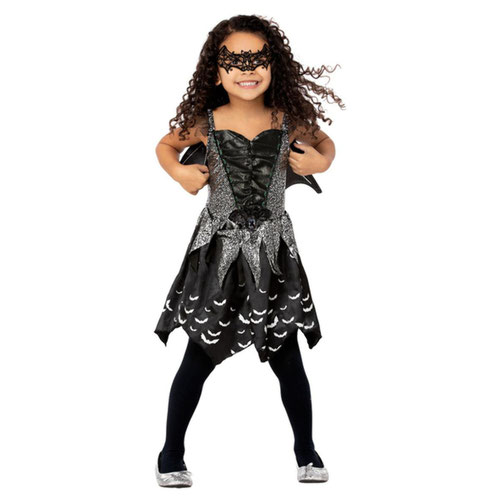 Dark Bat Fairy Girls Fancy Dress Costume Kids Small - Age 4-6 Product Gallery Image
