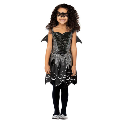 Dark Bat Fairy Girls Fancy Dress Costume Kids Small - Age 4-6 Product Gallery Image