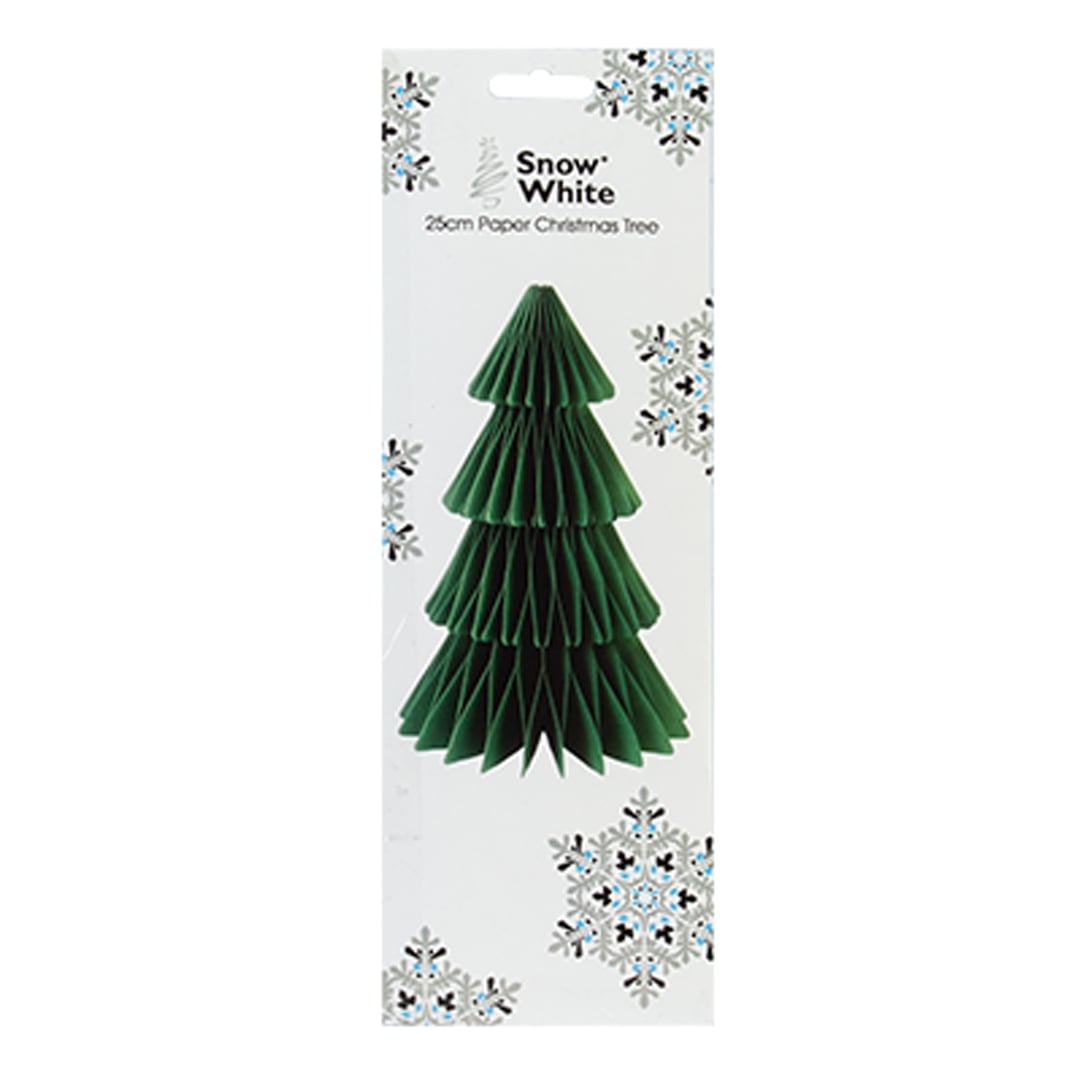 Dark Green Christmas Tree Paper Honeycomb Centrepiece Table Decoration 25cm View 2