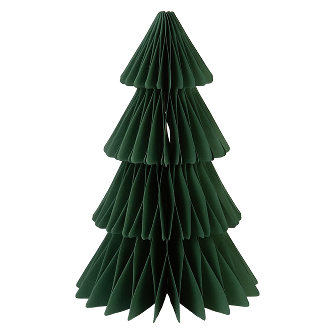Dark Green Christmas Tree Paper Honeycomb Centrepiece Table Decoration 25cm