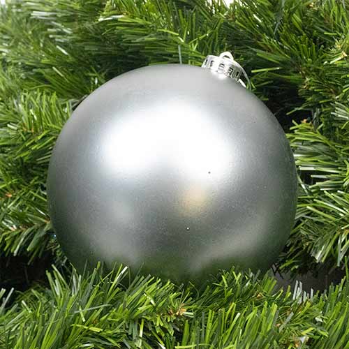 Dark Silver Matte Shatterproof Christmas Bauble 15cm Tree Ornament Product Gallery Image