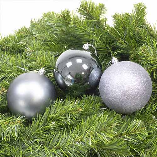 Dark Silver Shatterproof Christmas Baubles 10cm Pack of 3 Tree Ornaments Product Gallery Image