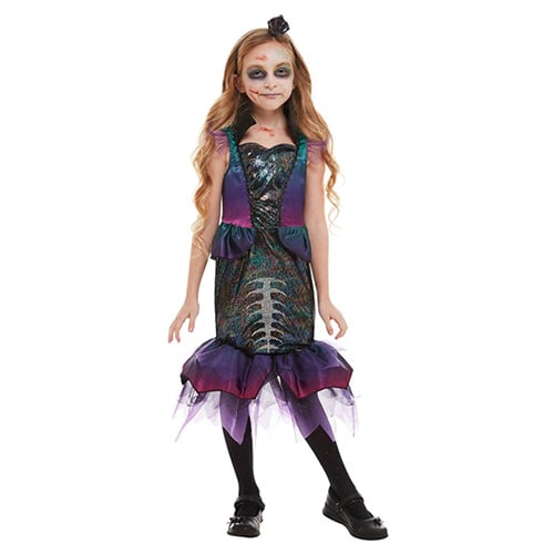 Dark Mermaid Girls Fancy Dress Costume Kids Large - Age 10-12