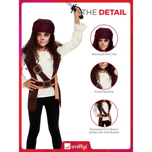 Dark Spirit Pirate Fancy Dress Costume Kids Unisex Small - Age 4-6 Product Gallery Image
