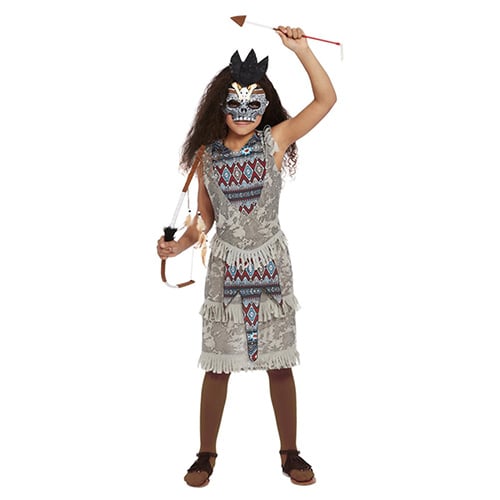 Dark Spirit Warrior Girls Fancy Dress Costume Kids Small - Age 4-6