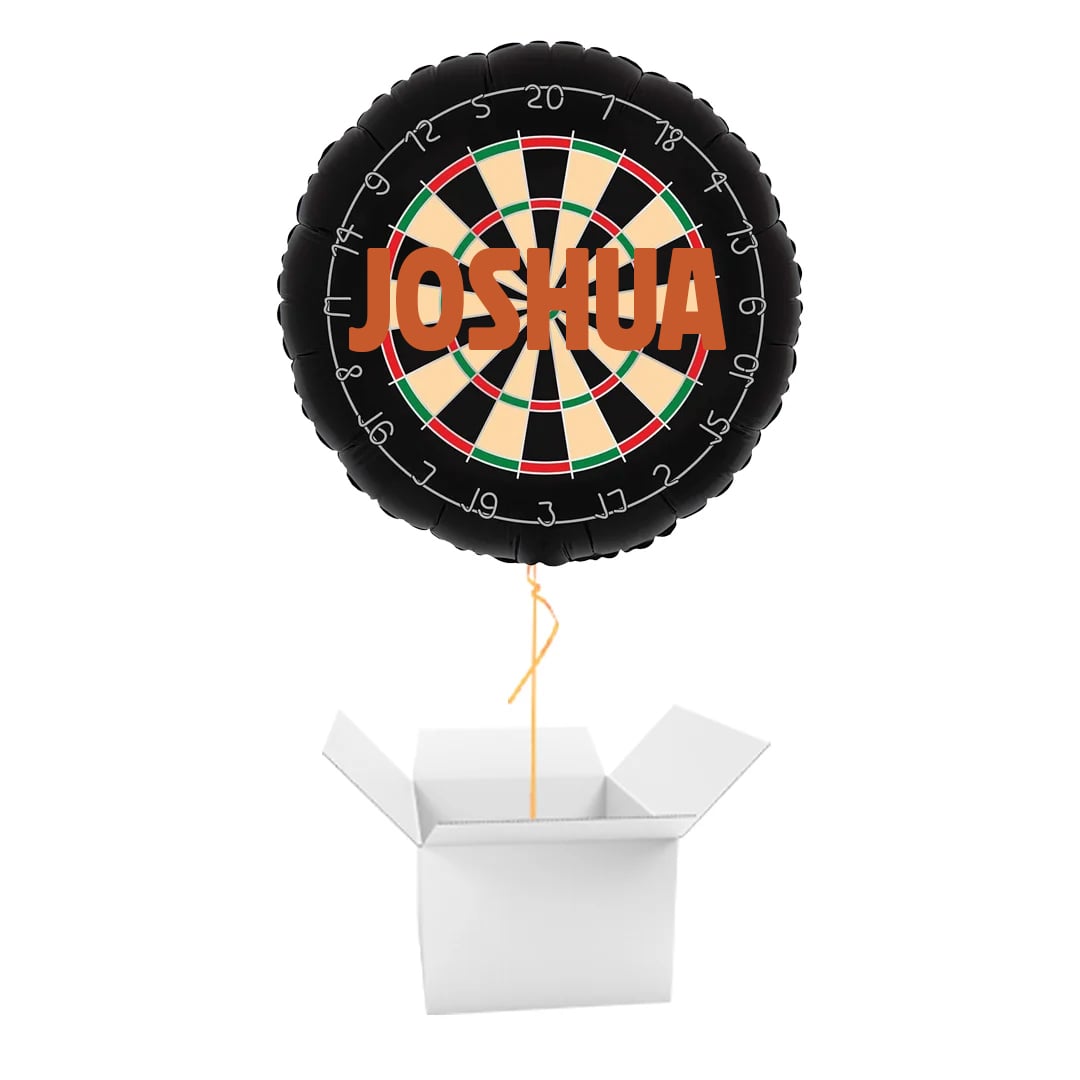 Personalisable Dartboard Round Shaped Helium Foil Balloon - Inflated Balloon In A Box View 3