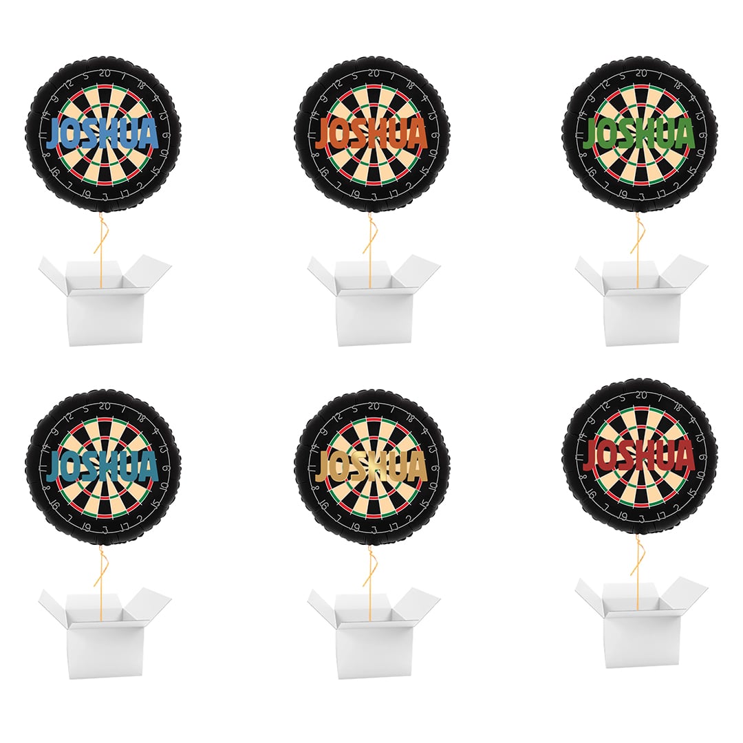 Personalisable Dartboard Round Shaped Helium Foil Balloon - Inflated Balloon In A Box View 2