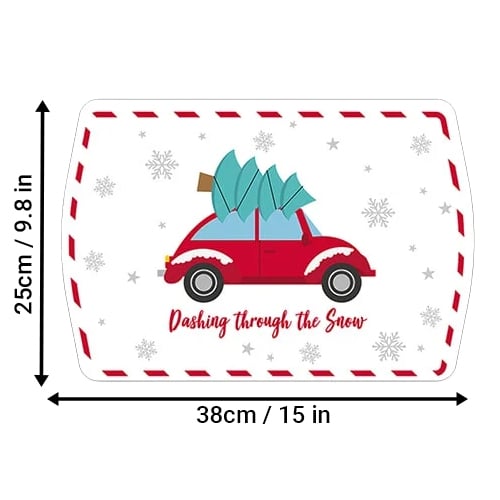 Dashing Through The Snow Rectangular Metal Christmas Serving Tray 38cm Product Gallery Image