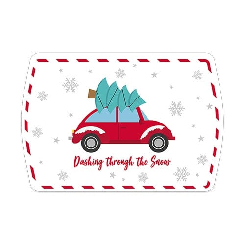 Dashing Through The Snow Rectangular Metal Christmas Serving Tray 38cm Product Gallery Image