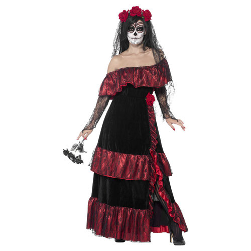 Day of the Dead Bride Deluxe Fancy Dress Costume Ladies Small - UK 8-10 Product Gallery Image