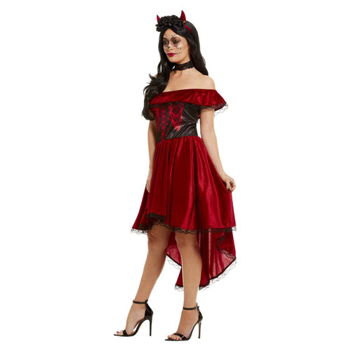 Day Of The Dead Red Devil Fancy Dress Costume Ladies Extra Small - UK 4-6 Product Gallery Image