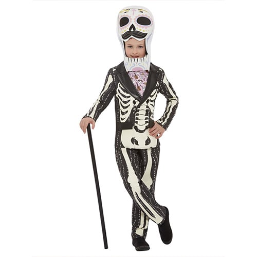 Day of the Dead Senor Skeleton Boys Fancy Dress Costume Kids Small - Age 4-6 Product Gallery Image