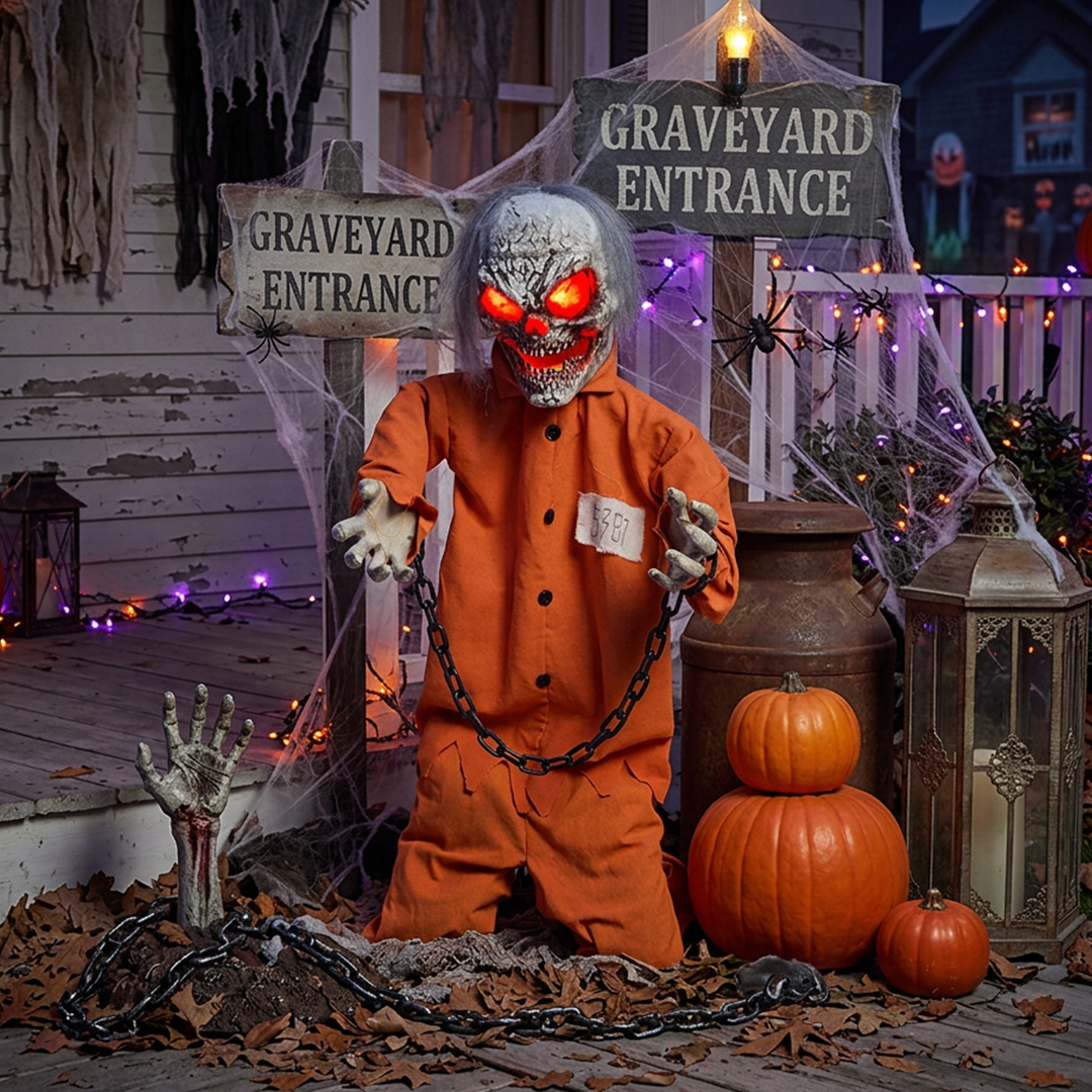 Death Prisoner Halloween Light Up Standing Decoration 1m