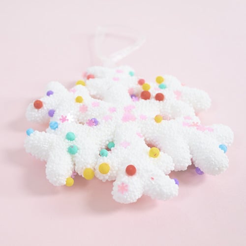 Decorated Snowflake Foam Hanging Christmas Decoration 10cm Product Gallery Image