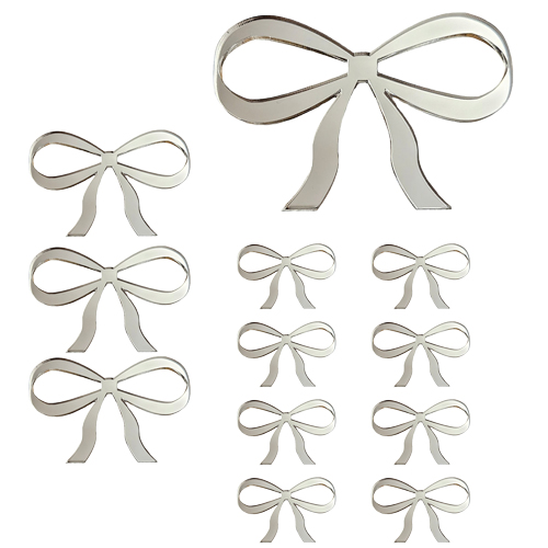 Decorative Acrylic Simplistic Ribbon Bows - Pack of 12 Product Gallery Image