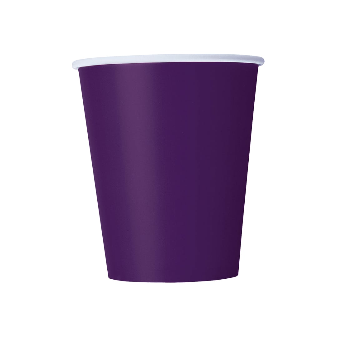 Deep Purple Paper Cups 270ml - Pack of 14