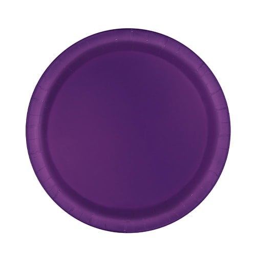 Deep Purple Round Paper Plates 17cm - Pack of 20 Product Image