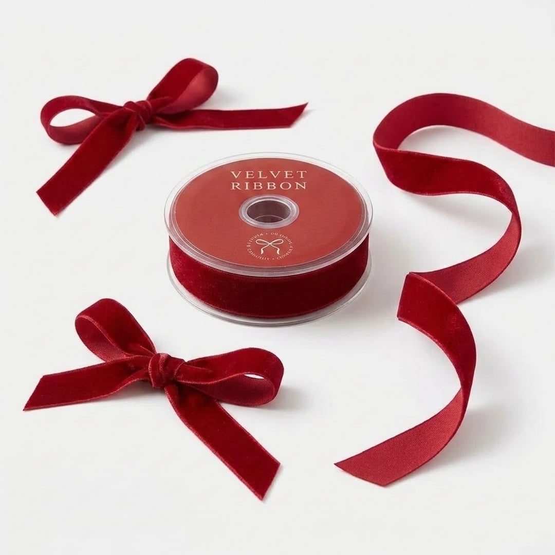 Deep Red Velvet Christmas Ribbon Reel 5m