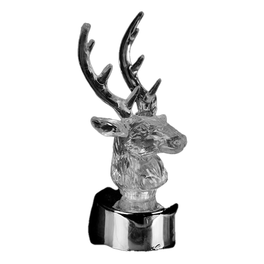 Deer Head Light Up Chrome Plated Acrylic Christmas Tealight Candle