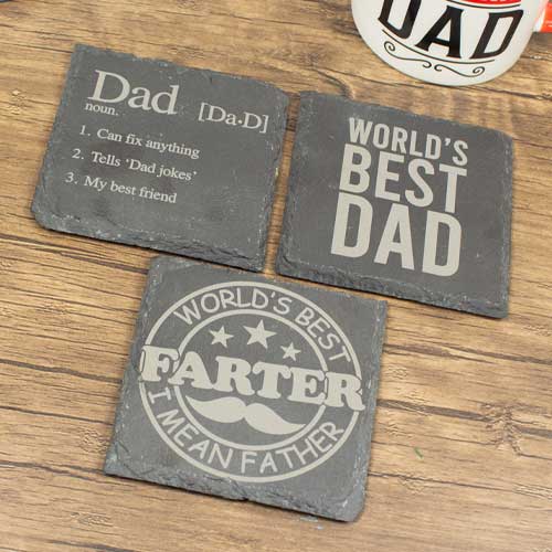 Definition of Dad Personalised Slate Coaster Product Gallery Image