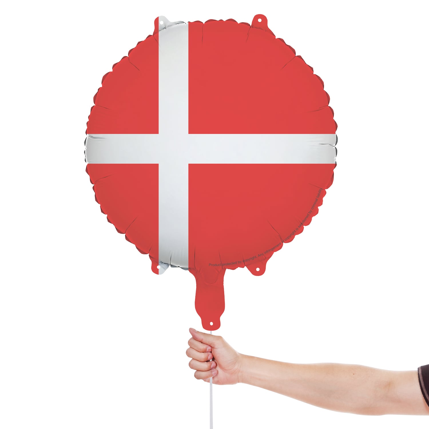 Denmark Danish Flag Round Foil Balloon 45cm / 18 in Product Gallery Image