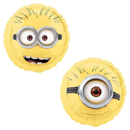 Despicable Me Minion Round Foil Helium Balloon 43cm / 17 in | Partyrama