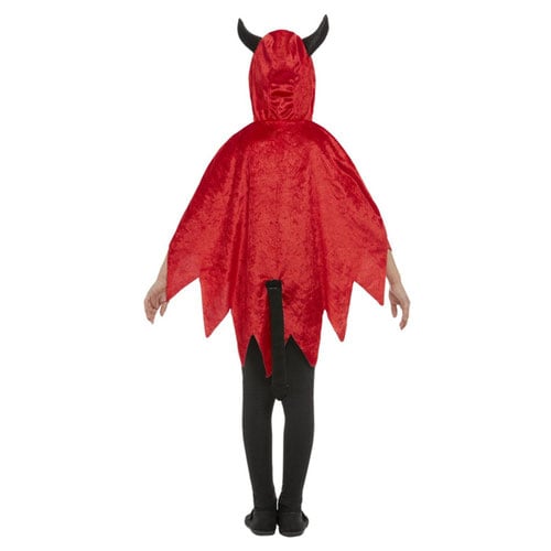 Devil Hooded Cape Fancy Dress Costume Unisex Kids One Size Product Gallery Image
