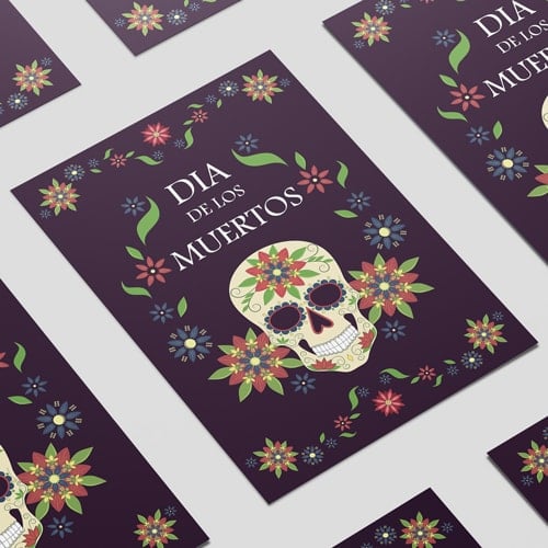 Dia de los Muertos Black Halloween Poster PVC Party Sign Decoration Product Gallery Image