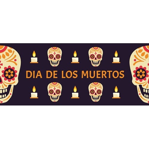 Dia de los Muertos Candles & Skulls Halloween PVC Party Sign Decoration