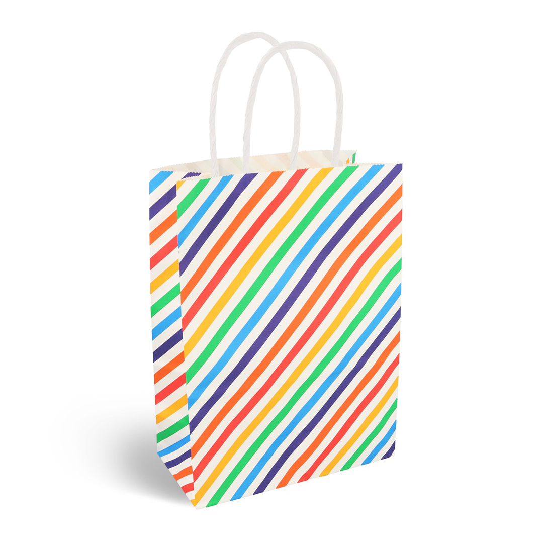 Diagonal Stripes Paper Party Bag with Handles 22cm