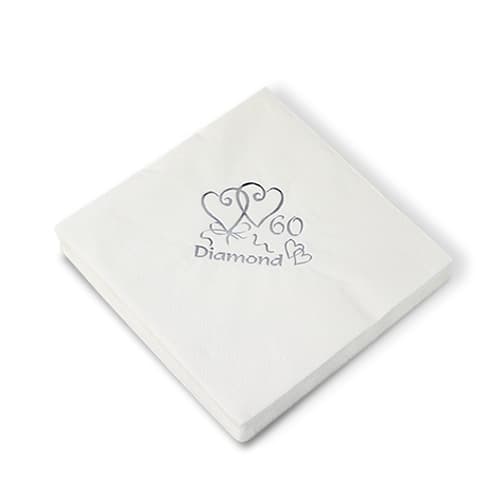 Diamond Wedding Anniversary 3 Ply Napkins – 16 Inches / 40cm – Pack of 20 Product Image