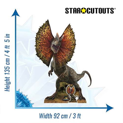 Dilophosaurus Dinosaur Jurassic World Rebirth Lifesize Cardboard Cutout 135cm Product Gallery Image