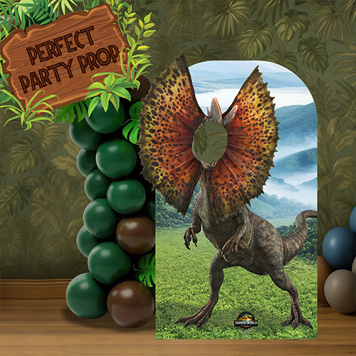 Dilophosaurus Dinosaur Jurassic World Rebirth Stand In Cardboard Cutout 135cm Product Gallery Image