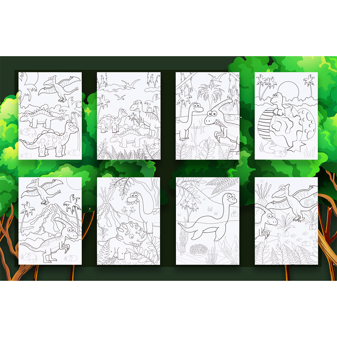 Dinosaur Colouring Set with Mini Pencils & Stickers View 5