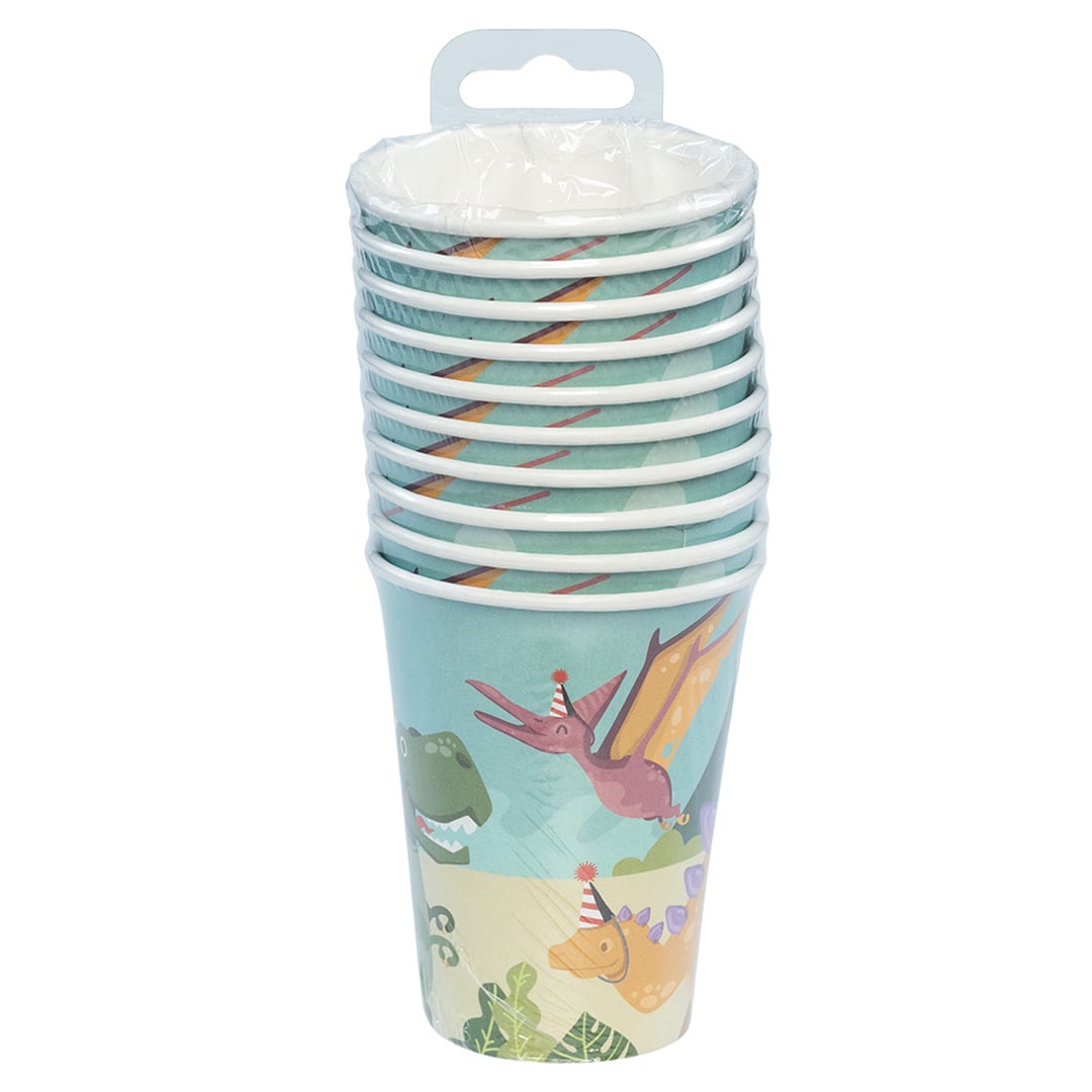 Dinosaur Fun Party Paper Cups 210ml - Pack of 10 View 4