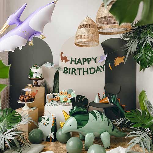 Dinosaur Happy Birthday Banner Hanging Party Garland 3m Product Gallery Image
