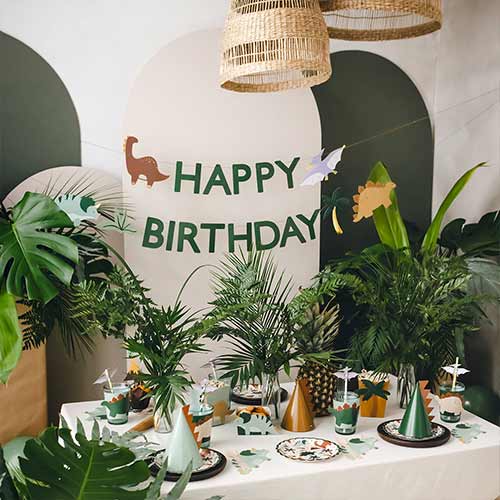 Dinosaur Happy Birthday Banner Hanging Party Garland 3m Product Gallery Image