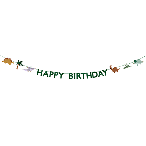 Dinosaur Happy Birthday Banner Hanging Party Garland 3m Product Gallery Image