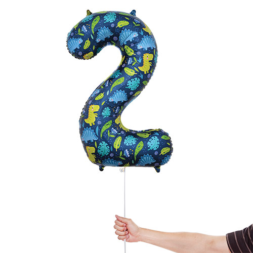 Dinosaur Number 2 Helium Foil Giant Balloon 86cm / 34 in Product Gallery Image