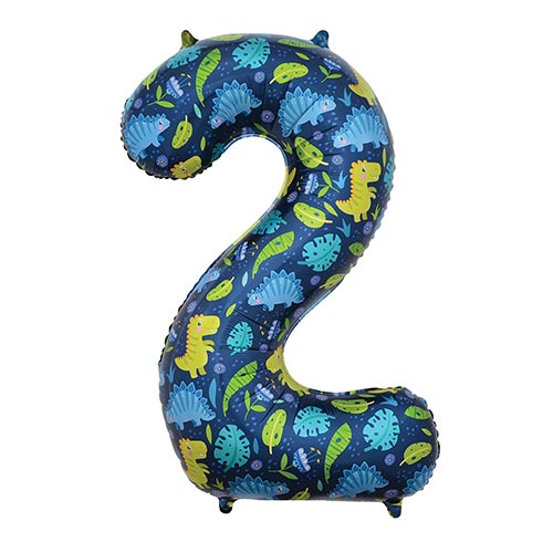 Dinosaur Number 2 Helium Foil Giant Balloon 86cm / 34 in Product Gallery Image
