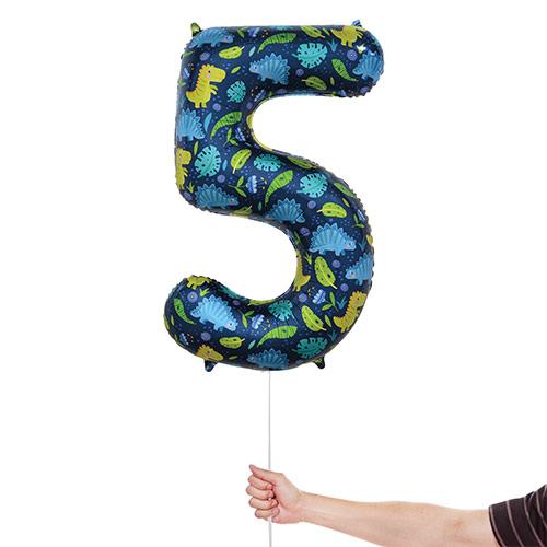 Dinosaur Number 5 Helium Foil Giant Balloon 86cm / 34 in Product Gallery Image