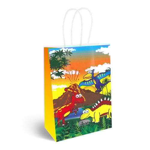 Dinosaur Paper Party Bag with Handles 22cm
