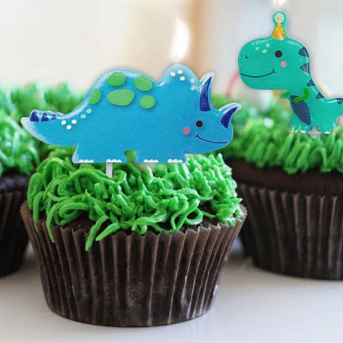 Dinosaur Party Birthday Pick Candles - Pack of 5 Product Gallery Image