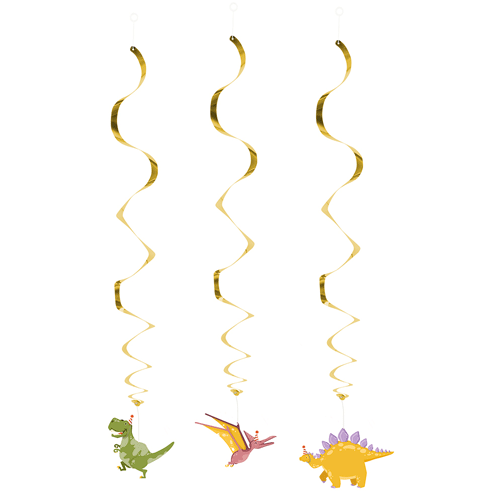 Dinosaur Party Swirl Hanging Decorations - Pack of 3 Product Image