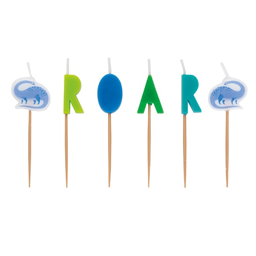 Dinosaur Roar Birthday Pick Candles - Pack of 6 Product Image