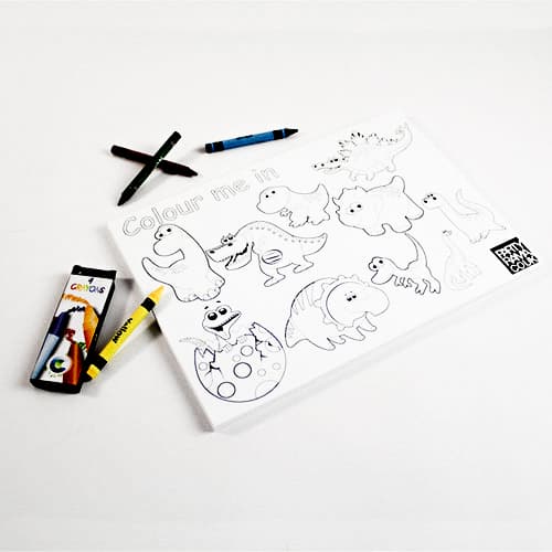 Dinosaurs Themed A4 Colouring sheet With 4 Crayons Product Image