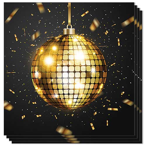 Disco Ball Luncheon Paper Luncheon Napkins 3 Ply 33cm - Pack of 20